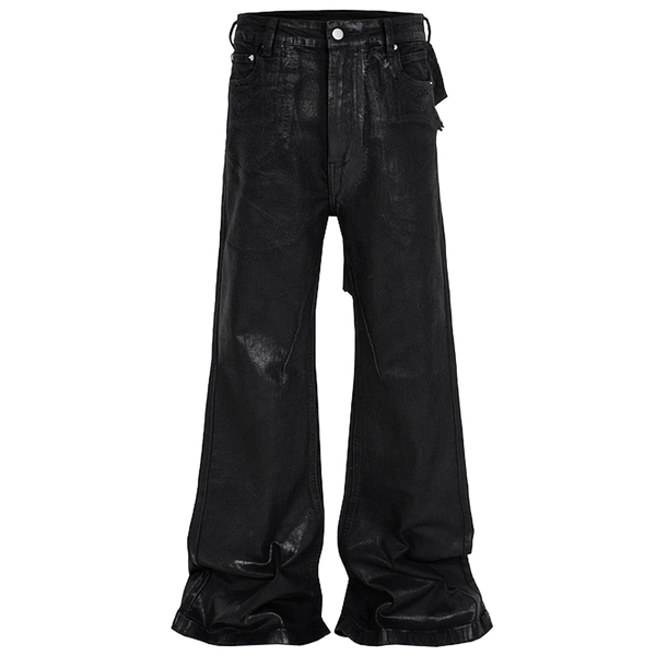 CLOUT COLLECTION ™️ | 'Noir' Flared Leg Waxed Denim Jeans CLOUT COLLECTION ™️ | 'Noir' Flared Leg Waxed Denim Jeans