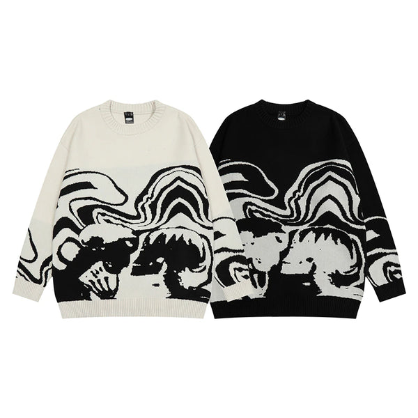 CLOUT COLLECTION ™ Memento Mori Oversized Knit Sweater