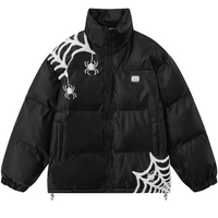 Spider-Web Embroidered Puffer Jacket