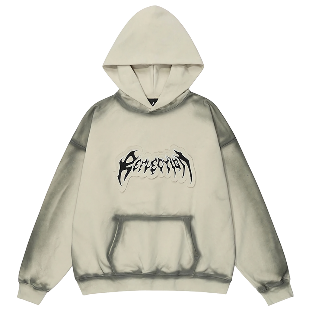'Reflection' Shadow Script Oversized Cotton Hoodie