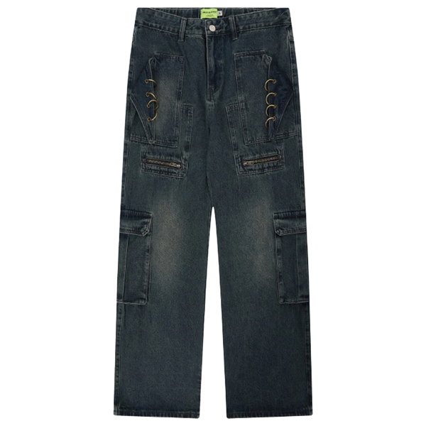 CLOUT COLLECTION ™  Torn Baggy Denim Cargo Jeans