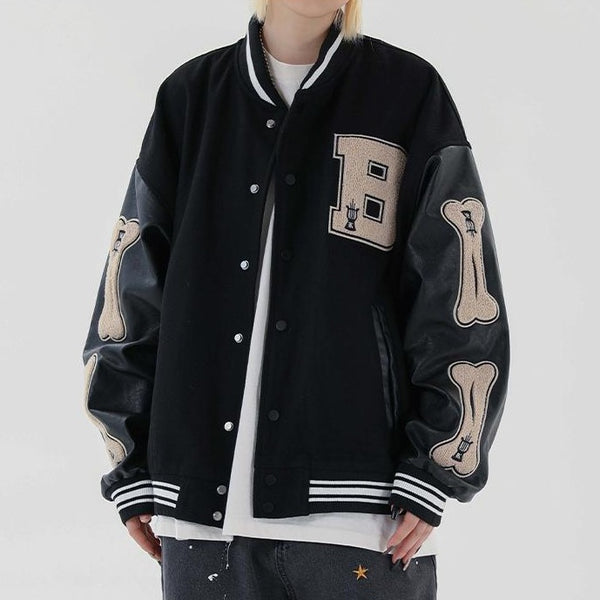 CLOUT COLLECTION ™  Varsity Jacket with Custom 90s Aesthetic Patching