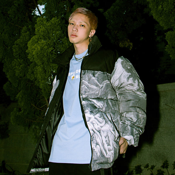 CLOUT COLLECTION 'Society' Transparent Puffer Jacket