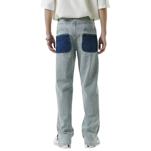 Clout Collection Material Soul Patchwork Denim Jeans