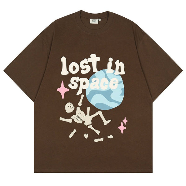 CLOUT COLLECTION ™ | 'Lost in Space' Graphic Print Cotton T-Shirt