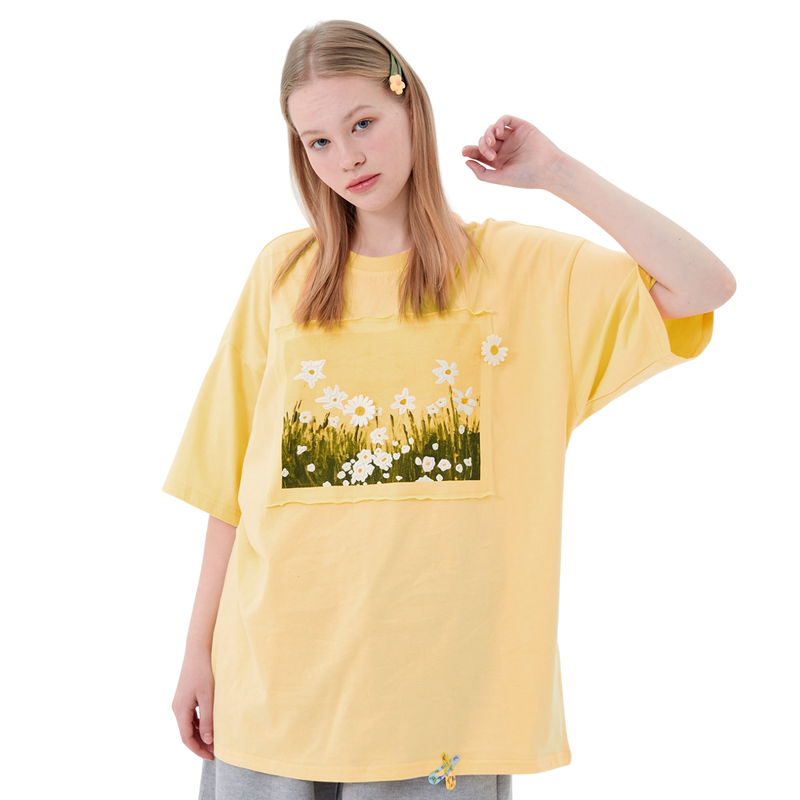 Floral Vibes 3D Print Cotton T-Shirt