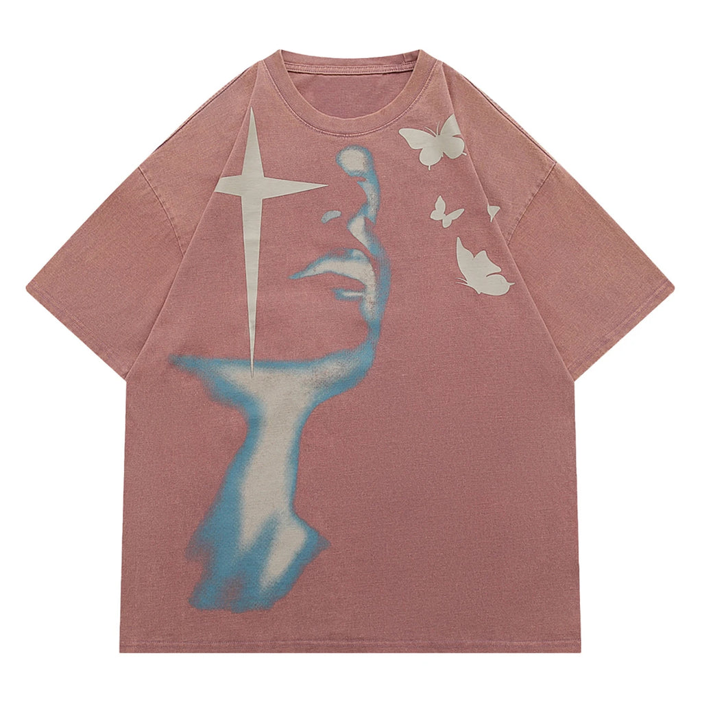 'Dreamscape' Graphic Print Cotton T-Shirt