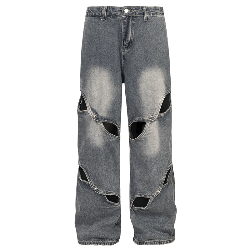 'Anomaly' Pin Clasp Baggy Denim Jeans