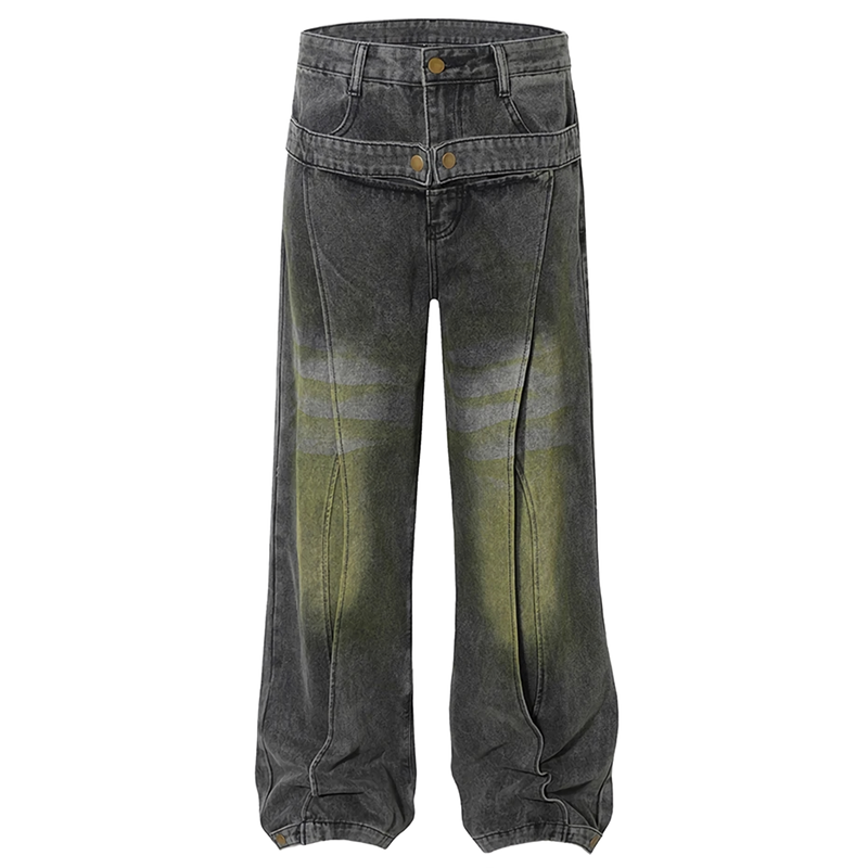 'Noxious' Layered Baggy Denim Jeans