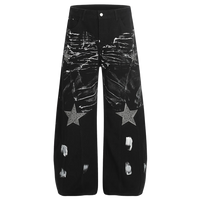 'Scintilla' Painted Wide Leg Denim Jeans