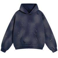 Vintage Loose Fit Cotton Hoodie with Paint Splatter