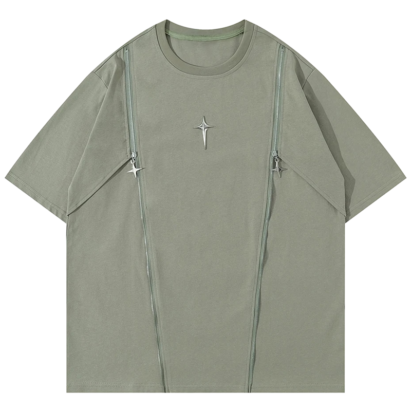 'Prestige' Oversized Double Zip T-Shirt