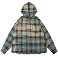 Vintage Wash Flannel Button Up with Hood