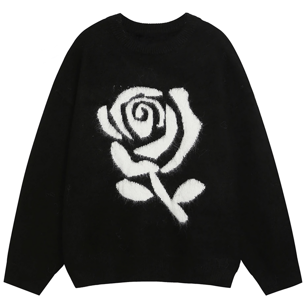 'Midnight Rose' Oversized Knit Sweater