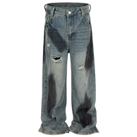 'Havoc' Distressed Wide Leg Denim Jeans