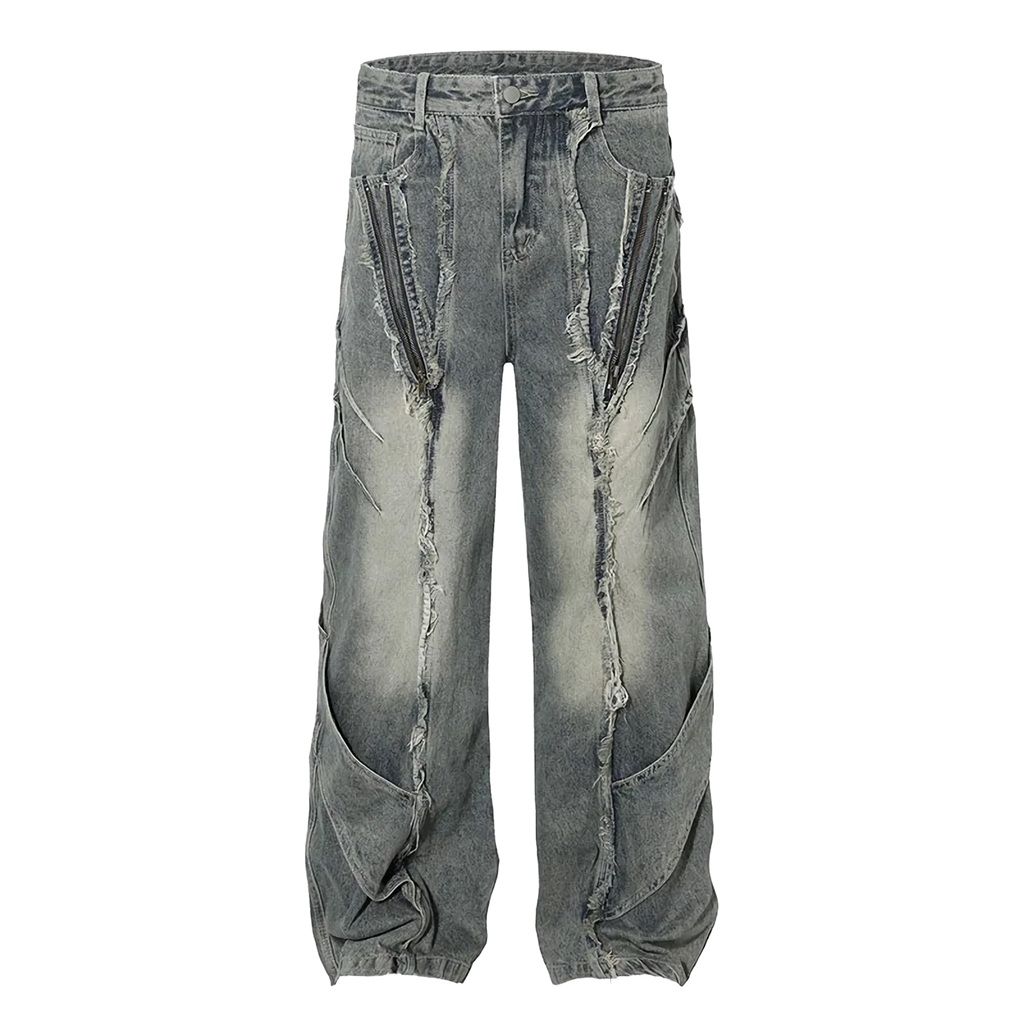 'Slash' Vintage Gray Wash Baggy Denim Jeans