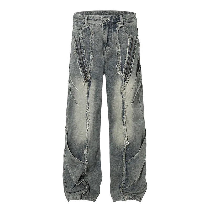 'Slash' Vintage Gray Wash Baggy Denim Jeans