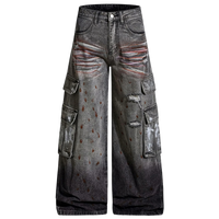 'Overspray' Distressed Wide Leg Cargo Jeans