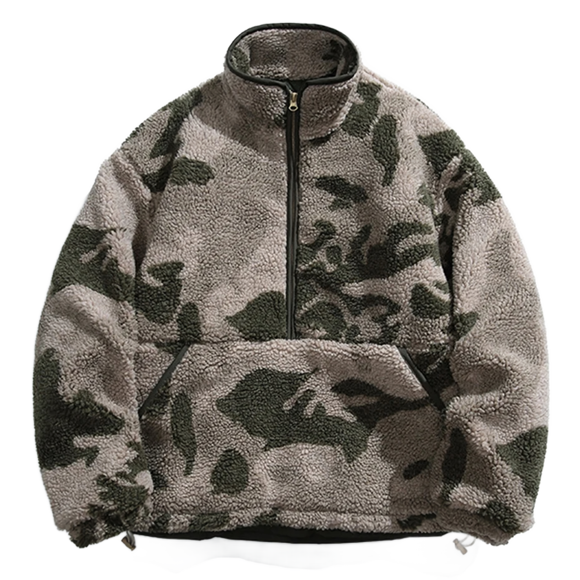 CLOUT COLLECTION ™️ | 'Scout' Forest Camo Quarter-Zip Fleece Jacket