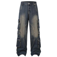 'Arc' Curved Seam Denim Cargo Jeans