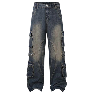 'Arc' Curved Seam Denim Cargo Jeans