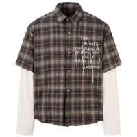 'Strata' Plaid Layered Long Sleeve Button Up