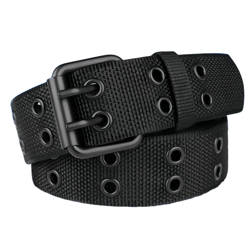 Rugged Knit Double-Buckle Belt