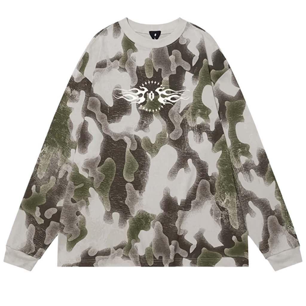 'Ranger' Logo Print Long Sleeve Cotton Tee