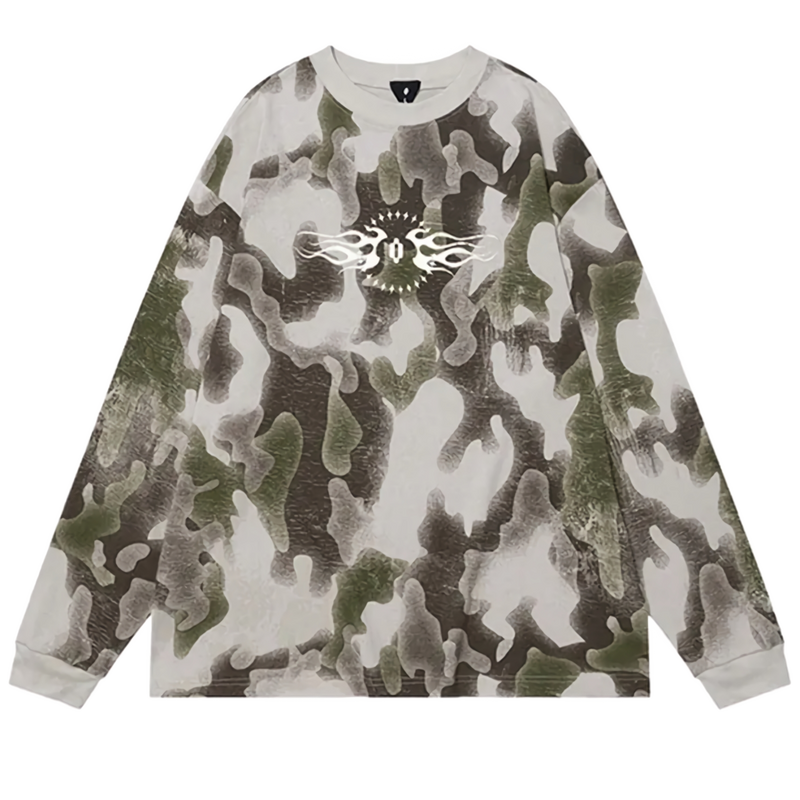 'Ranger' Logo Print Long Sleeve Cotton Tee