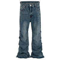 'Cascade' Stacked Wide Leg Denim Jeans