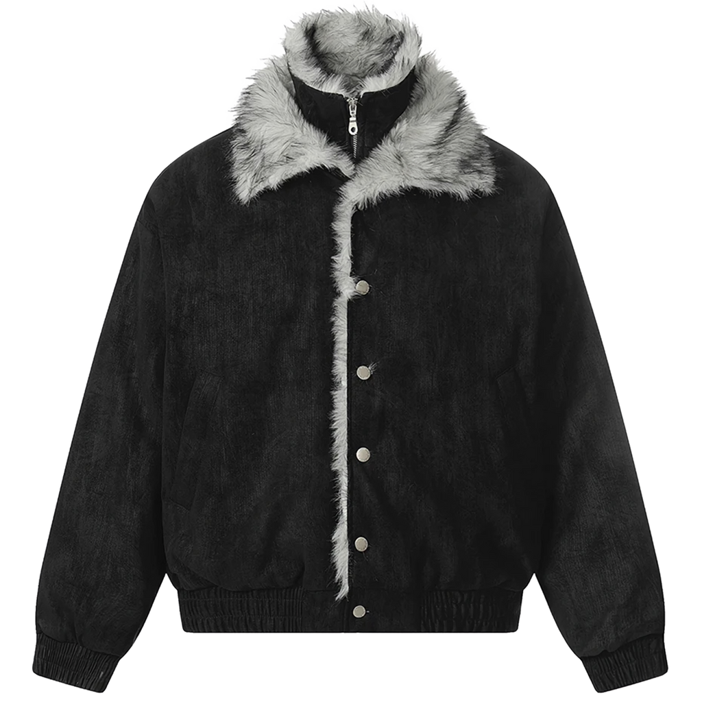 'Metro' High Collar Fur Trim Jacket