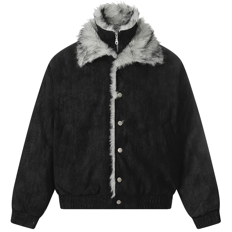 'Metro' High Collar Fur Trim Jacket