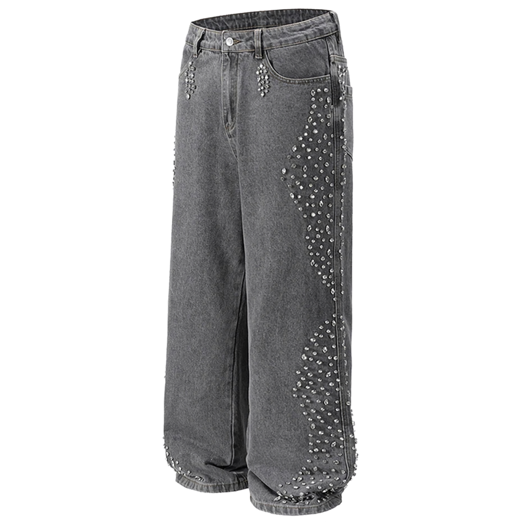 'Echelon' Rhinestone Studded Denim Jeans