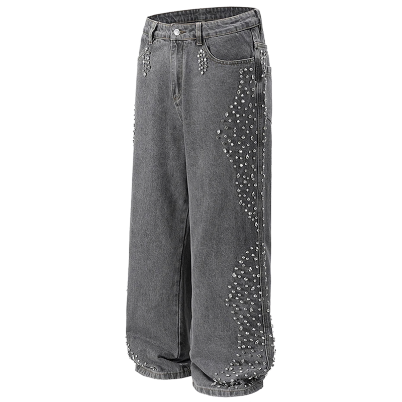 'Echelon' Rhinestone Studded Denim Jeans