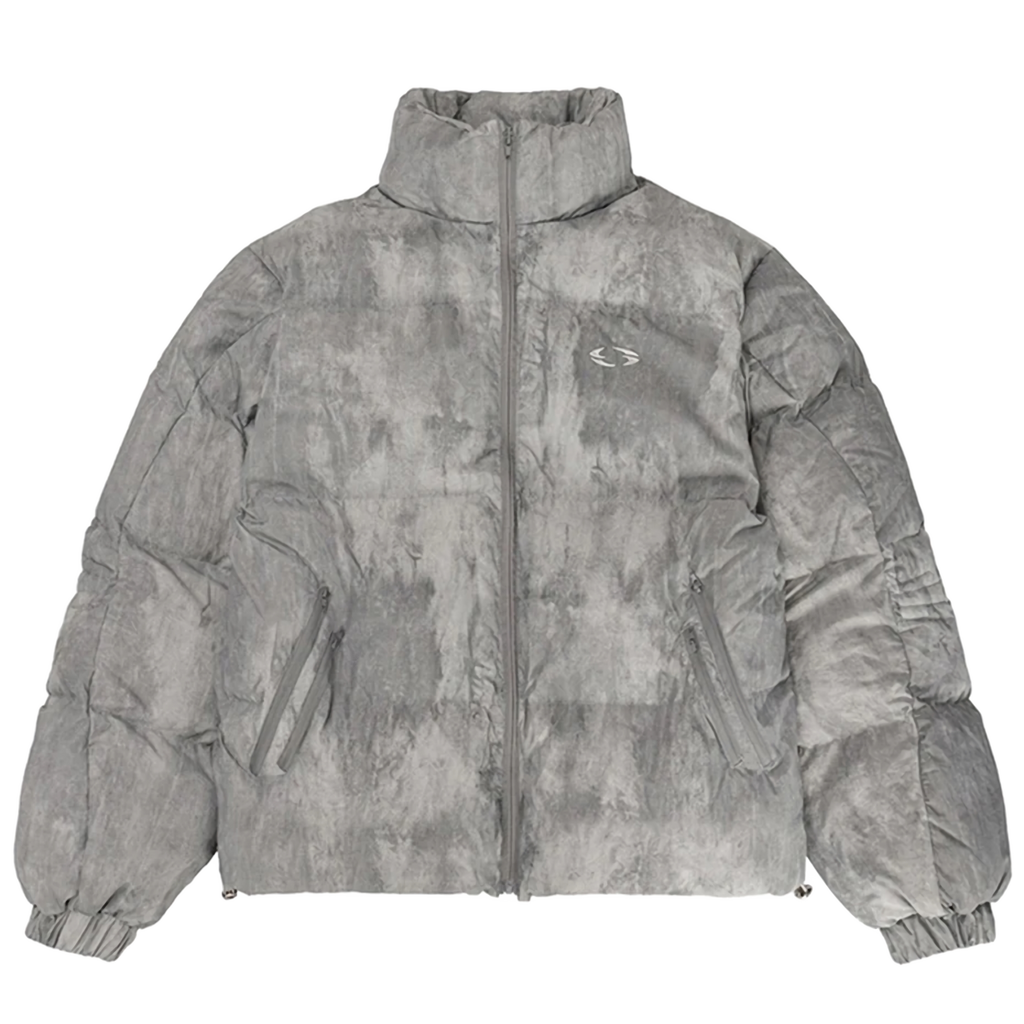 'Mist' Embossed Graphic Print Puffer Jacket