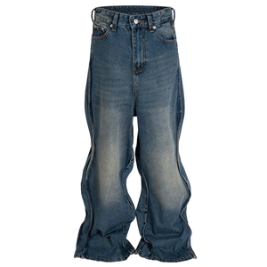 'Tide' Wave-Hem Flared Denim Jeans