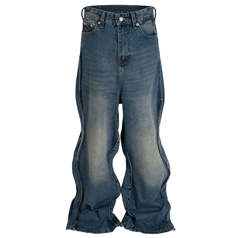 'Tide' Wave-Hem Flared Denim Jeans