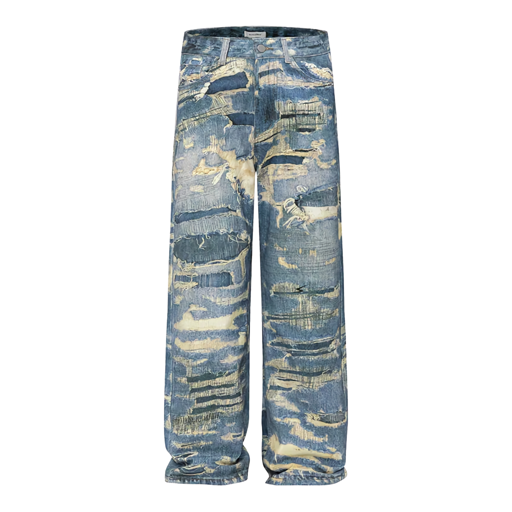 'Illusion' Faux Distressed Denim Jeans