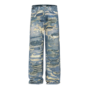 'Illusion' Faux Distressed Denim Jeans