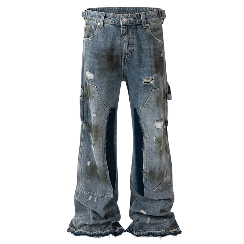 'Grit' Dirty Wash Stacked Denim Jeans