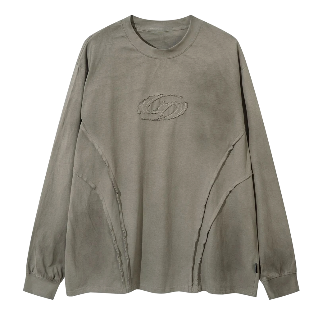 'Decay' Embroidered Long Sleeve Cotton Tee