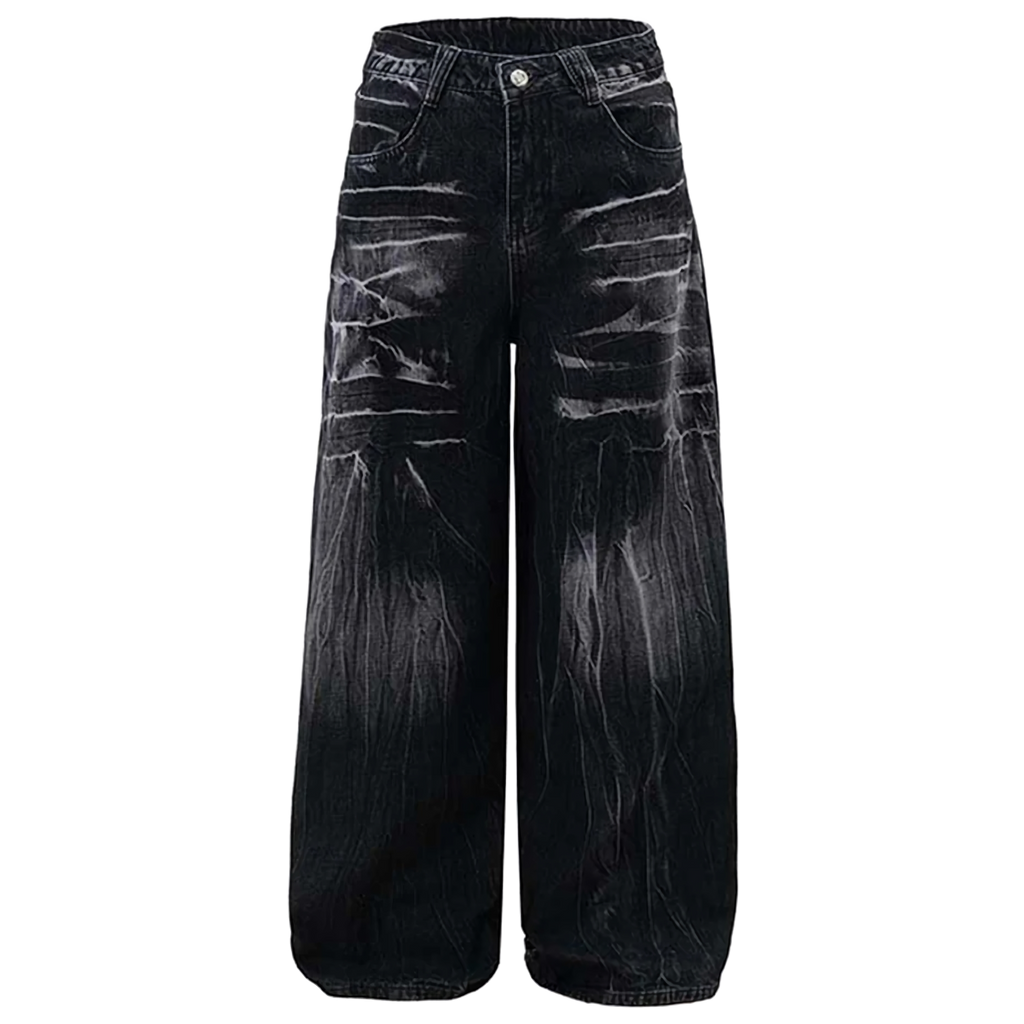 'Obsidian' Acid Wash Black Denim Jeans