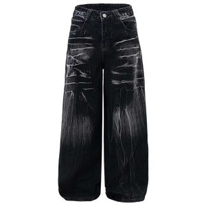 'Obsidian' Acid Wash Black Denim Jeans