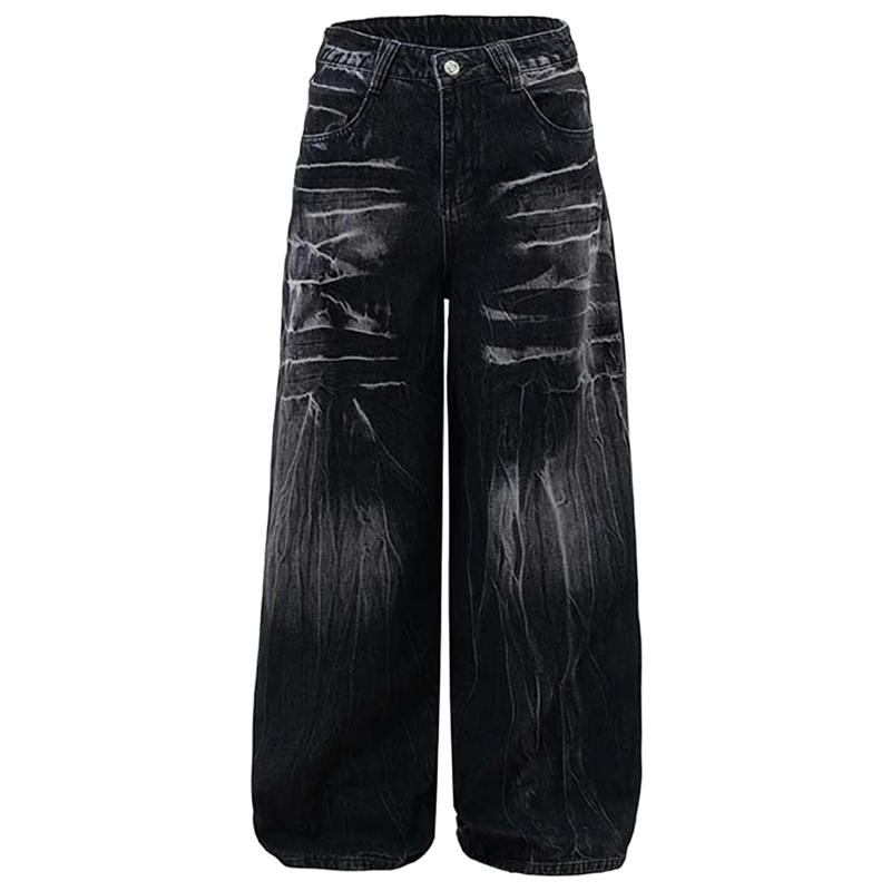 'Obsidian' Acid Wash Black Denim Jeans