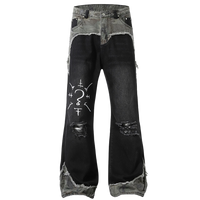 'Icon' Patchwork Bootcut Denim Jeans