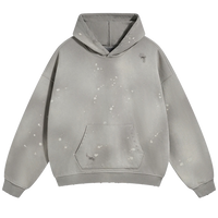 Vintage Loose Fit Cotton Hoodie with Paint Splatter