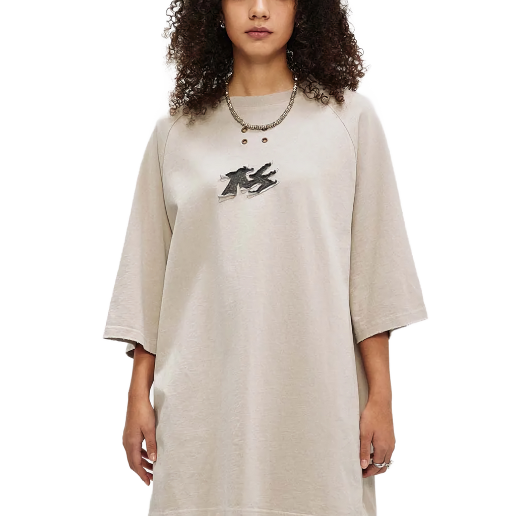 'Chaos' Distressed Oversized Cotton T-Shirt