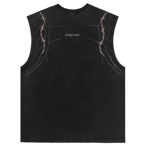 'Additive' Barbed Wire Graphic Print Tank