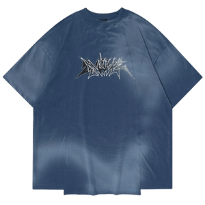 'Monstrum' Dark Tie Dye Graphic Print Cotton T-Shirt