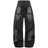 'Torrent' Frayed Wide Leg Denim Jeans